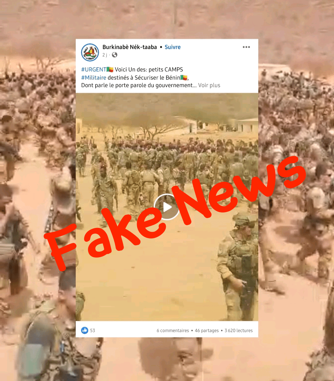 Fact test: this video doesn’t present the French army camp in Benin ~ Feather of the Desert